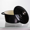 Каструля чавунна емальована 4 л, чорний Yiwu HP-FLG-1 BLACK