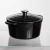 Каструля чавунна емальована 4 л, чорний Yiwu HP-FLG-1 BLACK