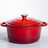 Каструля чавунна емальована 5 л, червоний Yiwu HP-FLG-2 RED