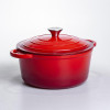 Каструля чавунна емальована 5 л, червоний Yiwu HP-FLG-2 RED