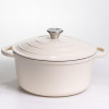 Каструля чавунна емальована 5 л, бежевий Yiwu HP-FLG-2 WHITE