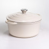 Каструля чавунна емальована 5 л, бежевий Yiwu HP-FLG-2 WHITE