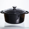 Каструля чавунна емальована 5 л, чорний Yiwu HP-FLG-2 BLACK