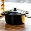 Каструля чавунна емальована 5 л, чорний Yiwu HP-FLG-2 BLACK