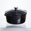 Каструля чавунна емальована 5 л, чорний Yiwu HP-FLG-2 BLACK