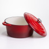 Каструля чавунна емальована 6,5 л, червоний Yiwu HP-FLG-3 RED