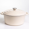 Каструля чавунна емальована 6,5 л, бежевий Yiwu HP-FLG-3 WHITE