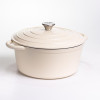 Каструля чавунна емальована 6,5 л, бежевий Yiwu HP-FLG-3 WHITE