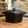 Каструля чавунна емальована 6,5 л, чорний Yiwu HP-FLG-3 BLACK