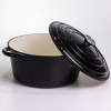 Каструля чавунна емальована 6,5 л, чорний Yiwu HP-FLG-3 BLACK