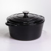 Каструля чавунна емальована 6,5 л, чорний Yiwu HP-FLG-3 BLACK