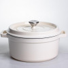 Кокотниця чавунна емальована 4,5 л, бежевий Yiwu HP-FLG-4 WHITE