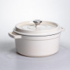 Кокотниця чавунна емальована 4,5 л, бежевий Yiwu HP-FLG-4 WHITE