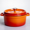 Кокотниця чавунна емальована 4,5 л, помаранчевий Yiwu HP-FLG-4 ORANGE