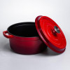 Кокотниця чавунна емальована 4,5 л, червоний Yiwu HP-FLG-4 RED