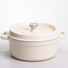 Кокотниця чавунна емальована 5,5 л, бежевий Yiwu HP-FLG-5 WHITE