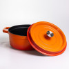 Кокотниця чавунна емальована 5,5 л, помаранчевий Yiwu HP-FLG-5 ORANGE