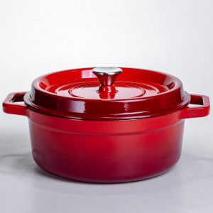 Кокотниця чавунна емальована 5,5 л, червоний Yiwu HP-FLG-5 RED