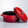 Кокотниця чавунна емальована 5,5 л, червоний Yiwu HP-FLG-5 RED