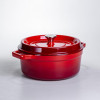 Кокотниця чавунна емальована 5,5 л, червоний Yiwu HP-FLG-5 RED
