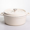 Кокотниця чавунна емальована 6 л, бежевий Yiwu HP-FLG-6 WHITE