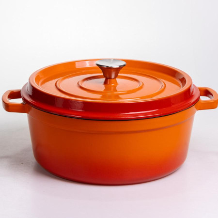 Кокотниця чавунна емальована 6 л, помаранчевий Yiwu HP-FLG-6 ORANGE
