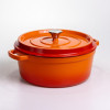 Кокотниця чавунна емальована 6 л, помаранчевий Yiwu HP-FLG-6 ORANGE