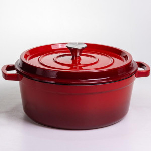 Кокотниця чавунна емальована 6 л, червоний Yiwu HP-FLG-6 RED