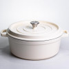 Кокотниця чавунна емальована 7,5 л, бежевий Yiwu HP-FLG-7 WHITE