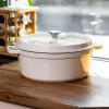 Кокотниця чавунна емальована 7,5 л, бежевий Yiwu HP-FLG-7 WHITE