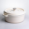 Кокотниця чавунна емальована 7,5 л, бежевий Yiwu HP-FLG-7 WHITE