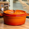 Кокотниця чавунна емальована 7,5 л, помаранчевий Yiwu HP-FLG-7 ORANGE