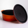 Кокотниця чавунна емальована 7,5 л, помаранчевий Yiwu HP-FLG-7 ORANGE