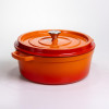 Кокотниця чавунна емальована 7,5 л, помаранчевий Yiwu HP-FLG-7 ORANGE