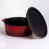 Кокотниця чавунна емальована 7,5 л, червоний Yiwu HP-FLG-7 RED