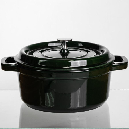 Кокотниця чавунна емальована 4 л, малахіт Yiwu HP-FLG-10 green