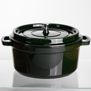 Кокотниця чавунна емальована 4,5 л, малахіт Yiwu HP-FLG-11 green