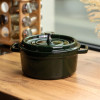 Кокотниця чавунна емальована 6,5 л, малахіт Yiwu HP-FLG-12 green
