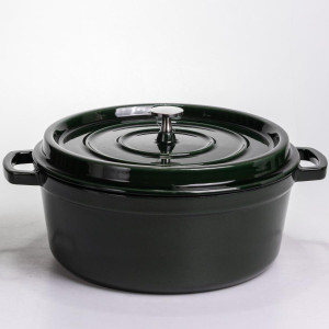 Кокотниця чавунна емальована 6 л, малахіт Yiwu HP-FLG-13 green