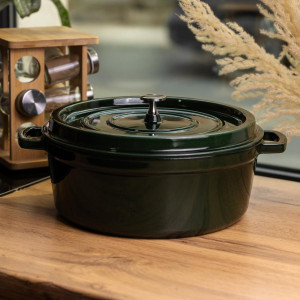 Кокотниця чавунна емальована 7,5 л, малахіт Yiwu HP-FLG-14 green. Photo 2