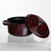 Кокотниця чавунна емальована 2 л, бургунді Yiwu HP-FLG-8 burgundy