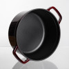 Кокотниця чавунна емальована 2,5 л, бургунді Yiwu HP-FLG-9 burgundy
