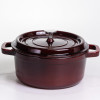 Кокотниця чавунна емальована 4 л, бургунді Yiwu HP-FLG-10 burgundy