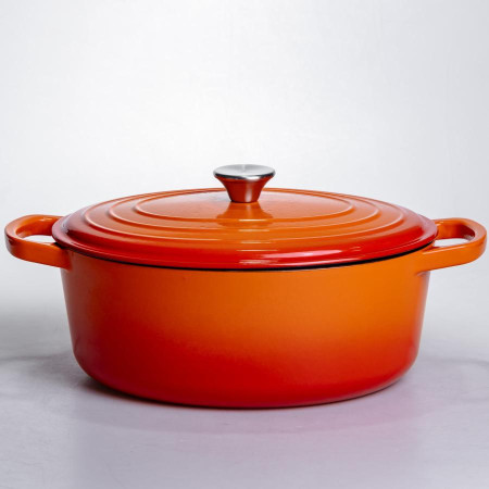 Гусятниця чавунна емальована 6 л, помаранчевий Yiwu HP-FLG-17 ORANGE