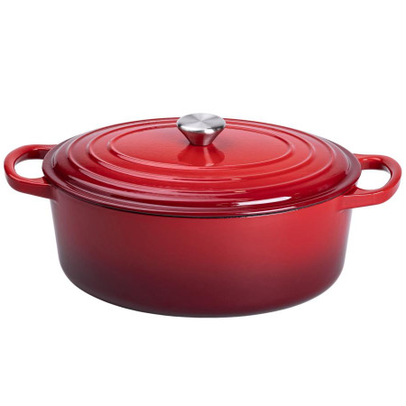 Гусятниця чавунна емальована 6 л, червоний Yiwu HP-FLG-17 RED