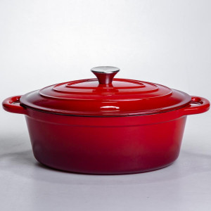 Гусятниця чавунна з емальованим покриттям 4 л, червоний Yiwu HP-FLG-18 RED