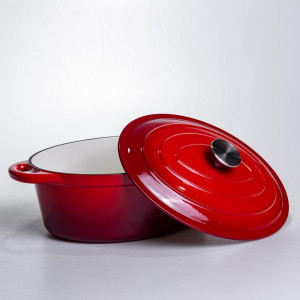 Гусятниця чавунна з емальованим покриттям 4 л, червоний Yiwu HP-FLG-18 RED. Photo 3