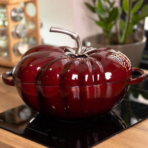 Каструля чавунна емальована Iron Tomato 2,5 л, бургунді Yiwu HP-FLG-20 burgundy. Photo 2