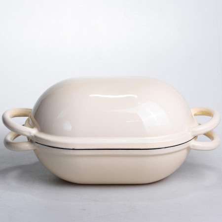 Форма-жаровня для хліба чавунна емальована 1,4 л, бежевий Yiwu HP-FLG-23WHITE