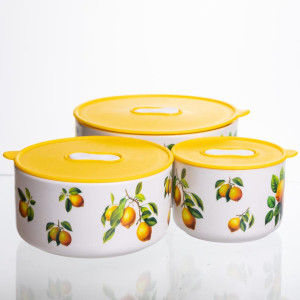 Контейнери для їжі порцелянові Lemon 9,5/13/15 см Yiwu TS-3P-1